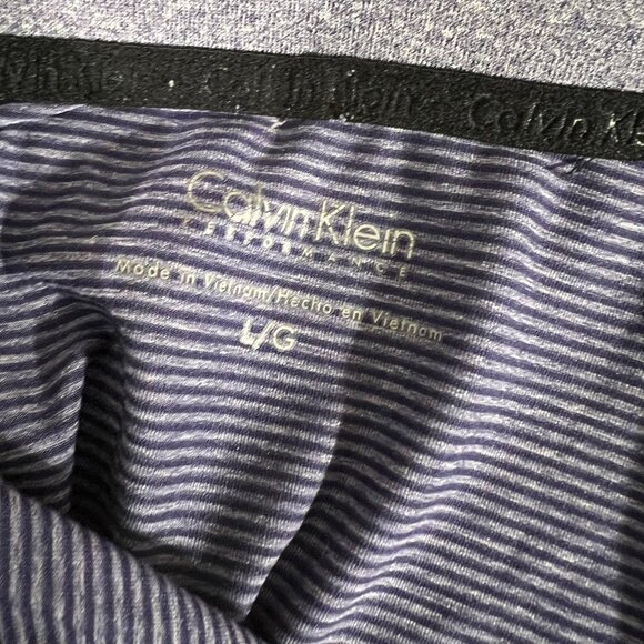 Calvin Klein Performance Mens Striped Polo Shirt Purple‎ Size Large - Picture 3 of 9